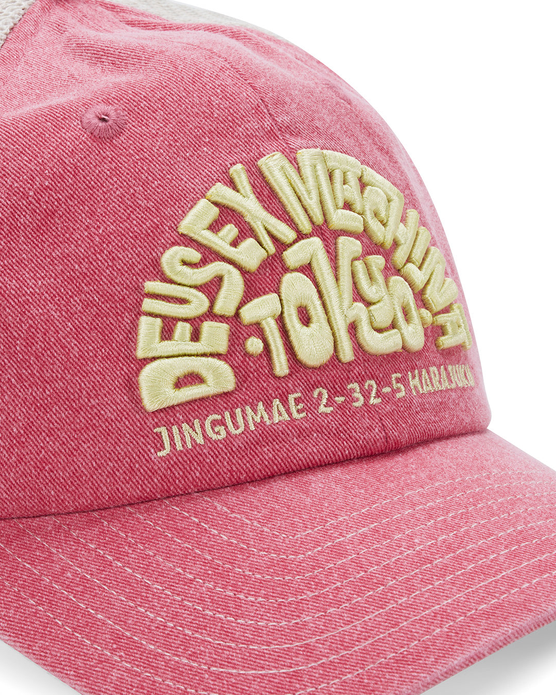 Hats | Deus Ex Machina | Tokyo Address Trucker - Melon Red – Deus