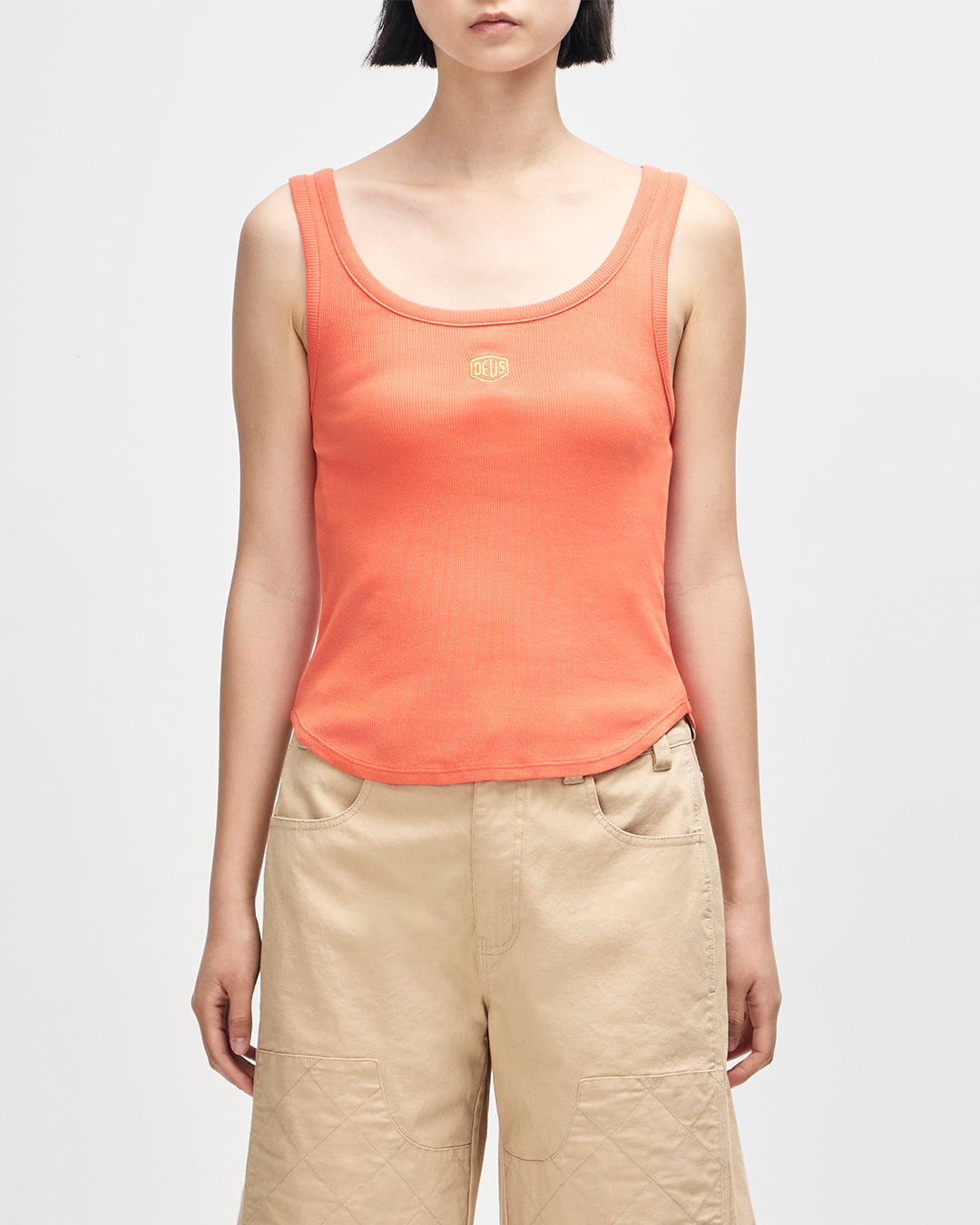 Tanks | Deus Ex Machina | June Shield Tank - Flame Orange – Deus