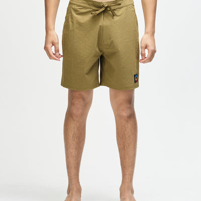 Ricos Boardshort - Olive, view 1|Model