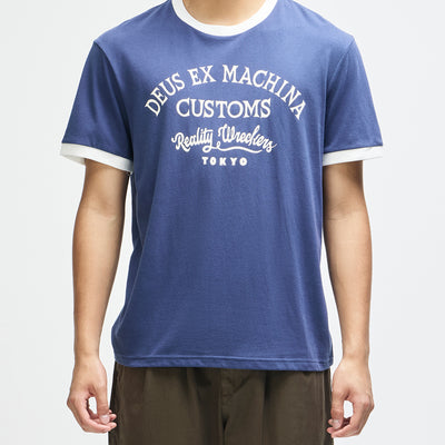 Marsden Ringer Tee - Mechanic Blue, view 1|Model