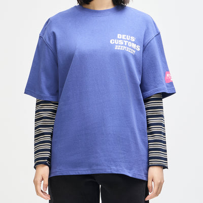 Bloomers Os Tee - Limoges Blue, view 1|Model