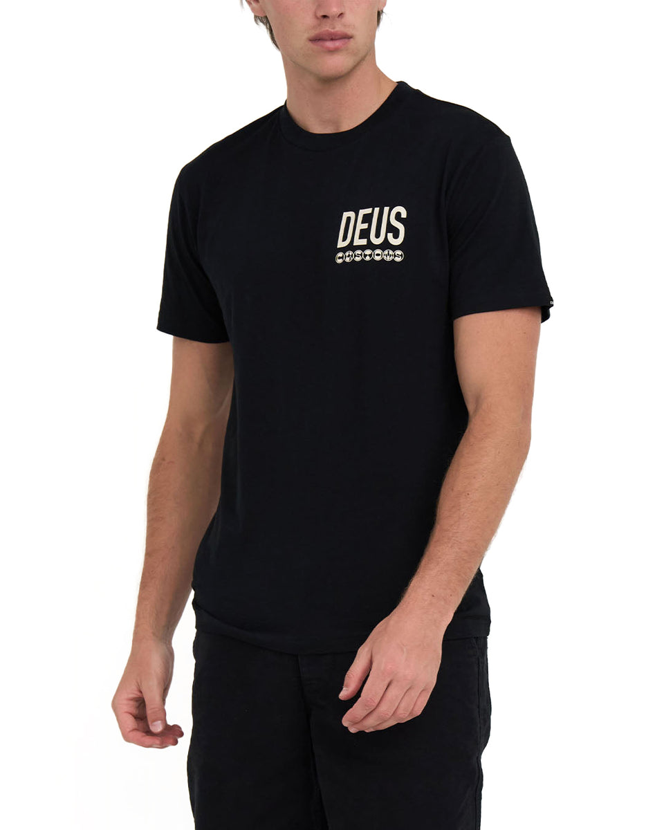 vtg Deus Ex Machina Motorcycles Logo Custom Cycles LA, CA T-Shirt Black  Small