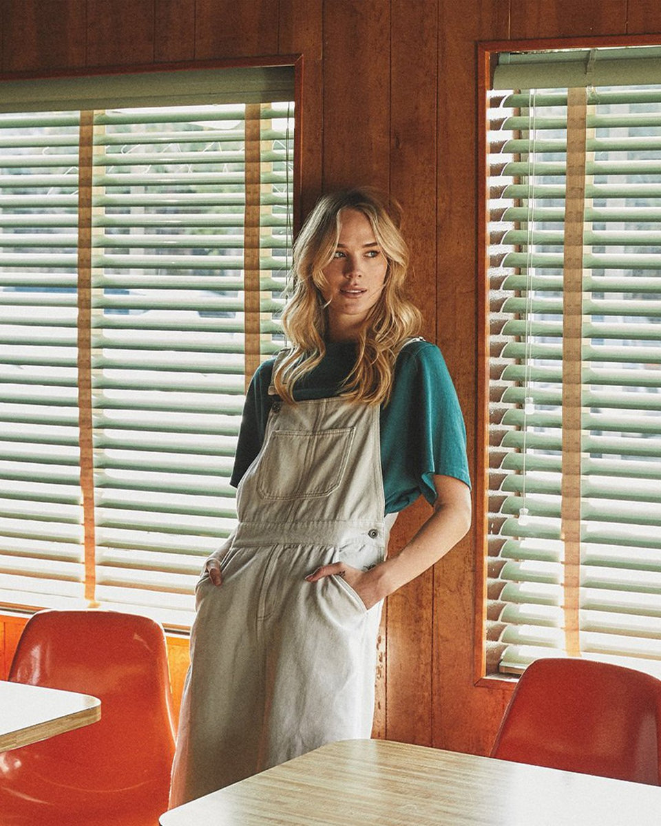white denim overall dress Ladies Dresses | Deus Ex Machina _style:2921B Color:White / Natural our latest iteration of Collared Silk Wrap Dress