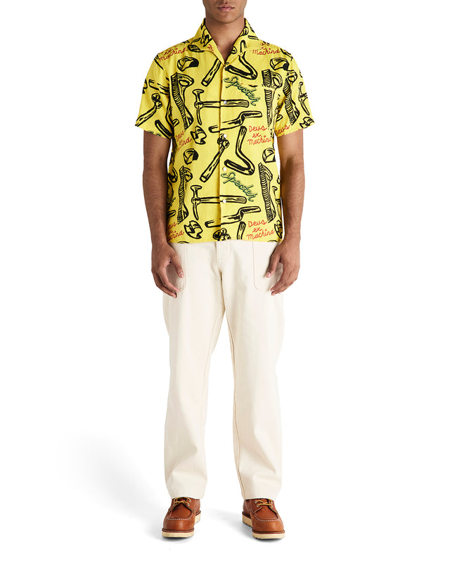 canary yellow mens dress shirt Daniel Ellissa Solid Canary Yellow Cotton Blend Dress Shirt With Convertible Cuffs DS3001 3X-Large 19.5