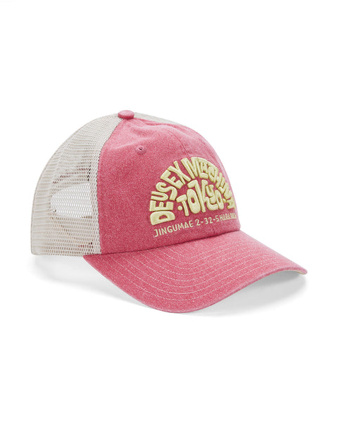 Hats | Deus Ex Machina | Tokyo Address Trucker - Melon Red – Deus