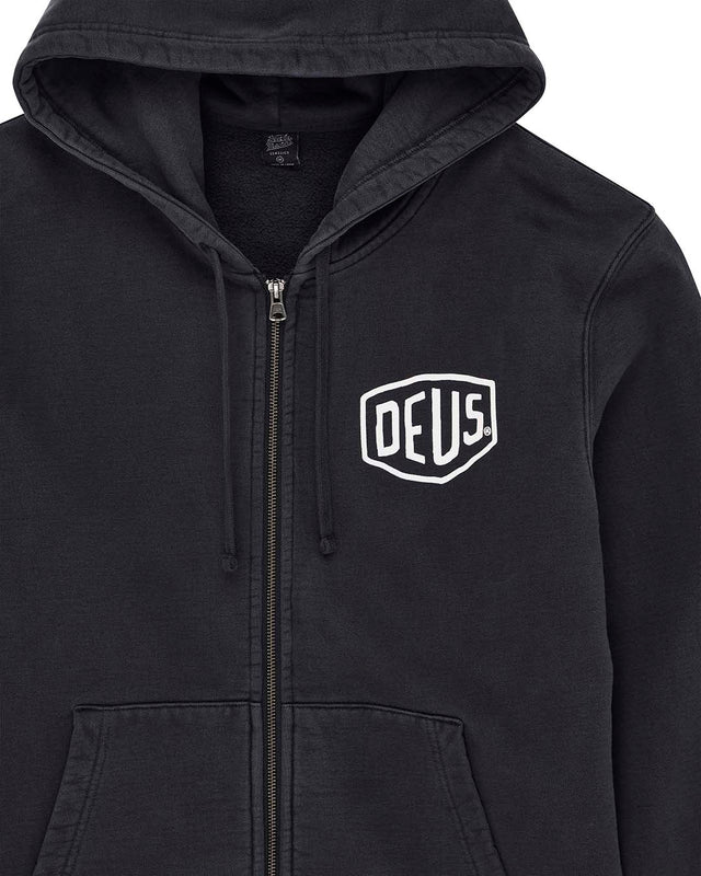 Shield Gd Zip Hoodie - Black