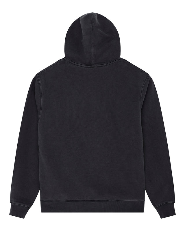D261MHD187-Shield Garment Dyed Zip Hoodie Black