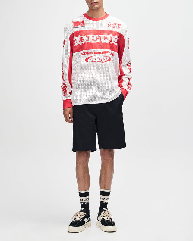 Step Out Moto Jersey - White-Red