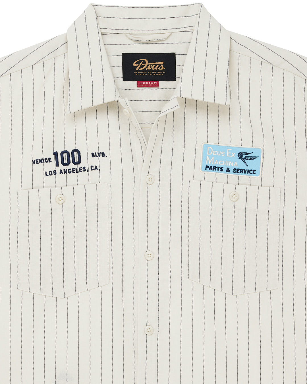 Shirts | Deus Ex Machina | Forecourt Stripe Shirt - Dirty White