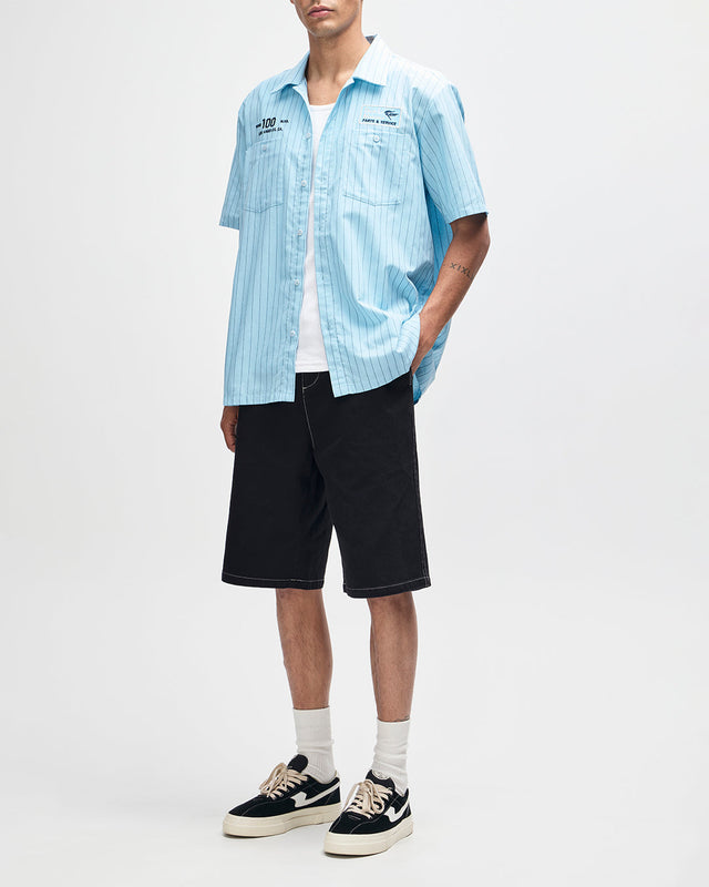 Forecourt Stripe Shirt - Sky Blue