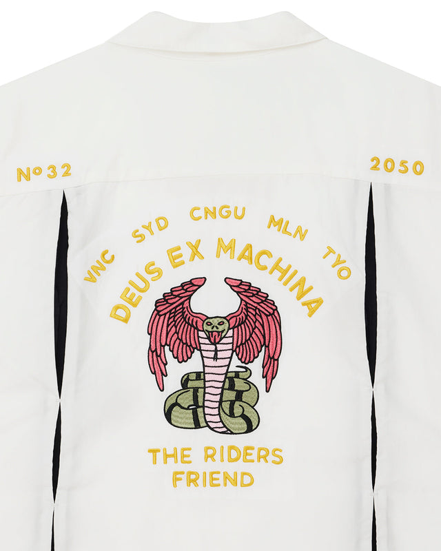 Hisssterical Bowling Shirt - Vintage White