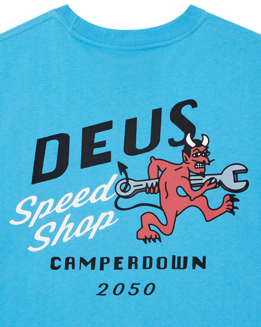 T-Shirts | Deus Ex Machina | Dogleg Tee - Bonnie Blue – Deus Ex
