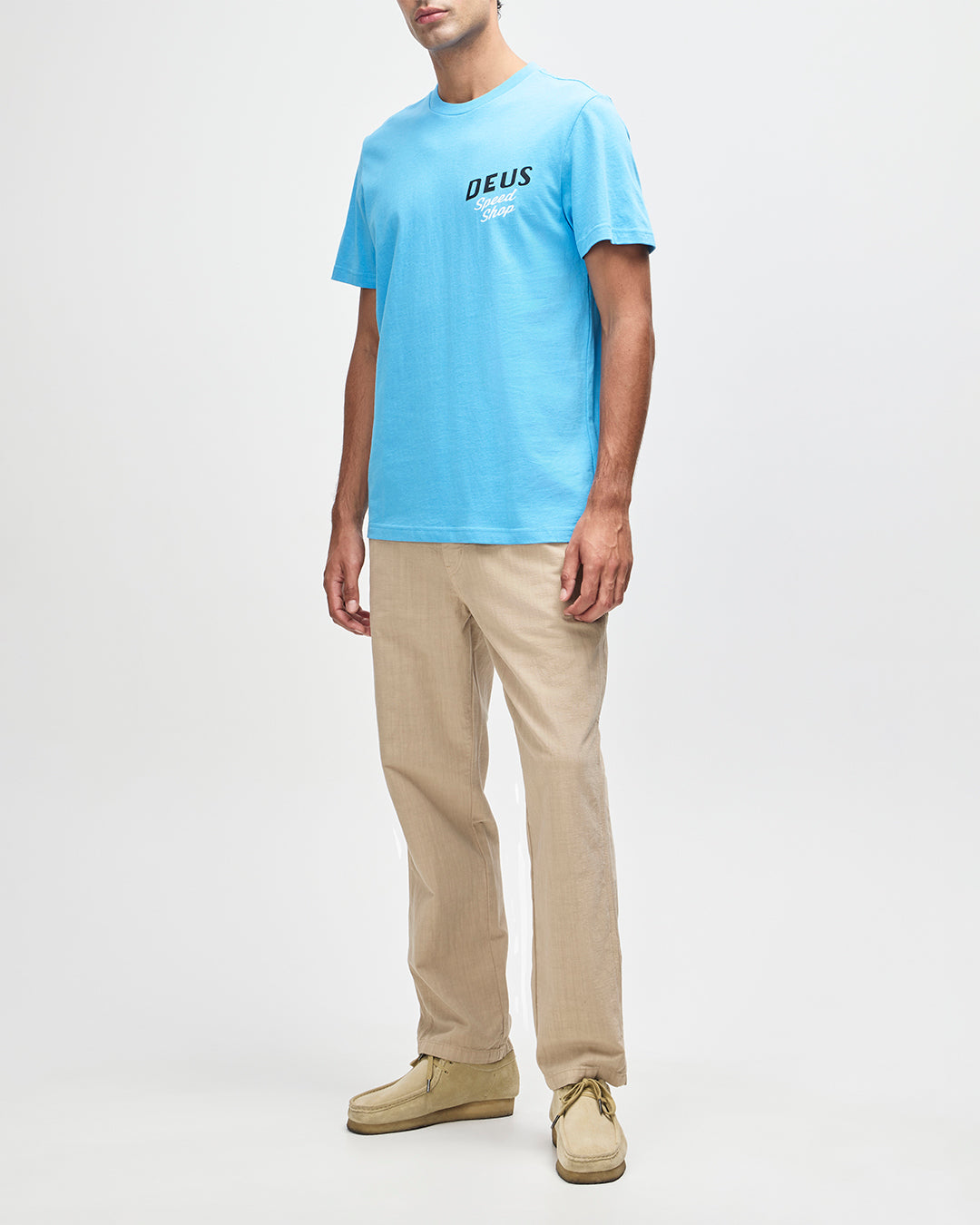 T-Shirts | Deus Ex Machina | Dogleg Tee - Bonnie Blue – Deus Ex