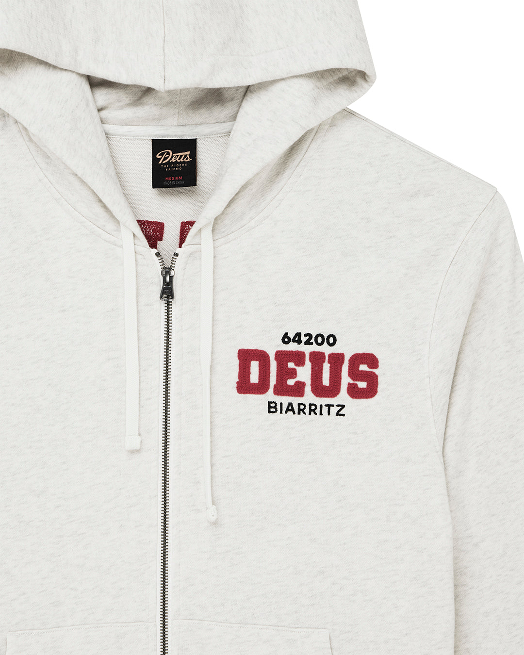 Sweaters | Deus Ex Machina | Buck Up Zip Hoodie - Lt Grey Marle