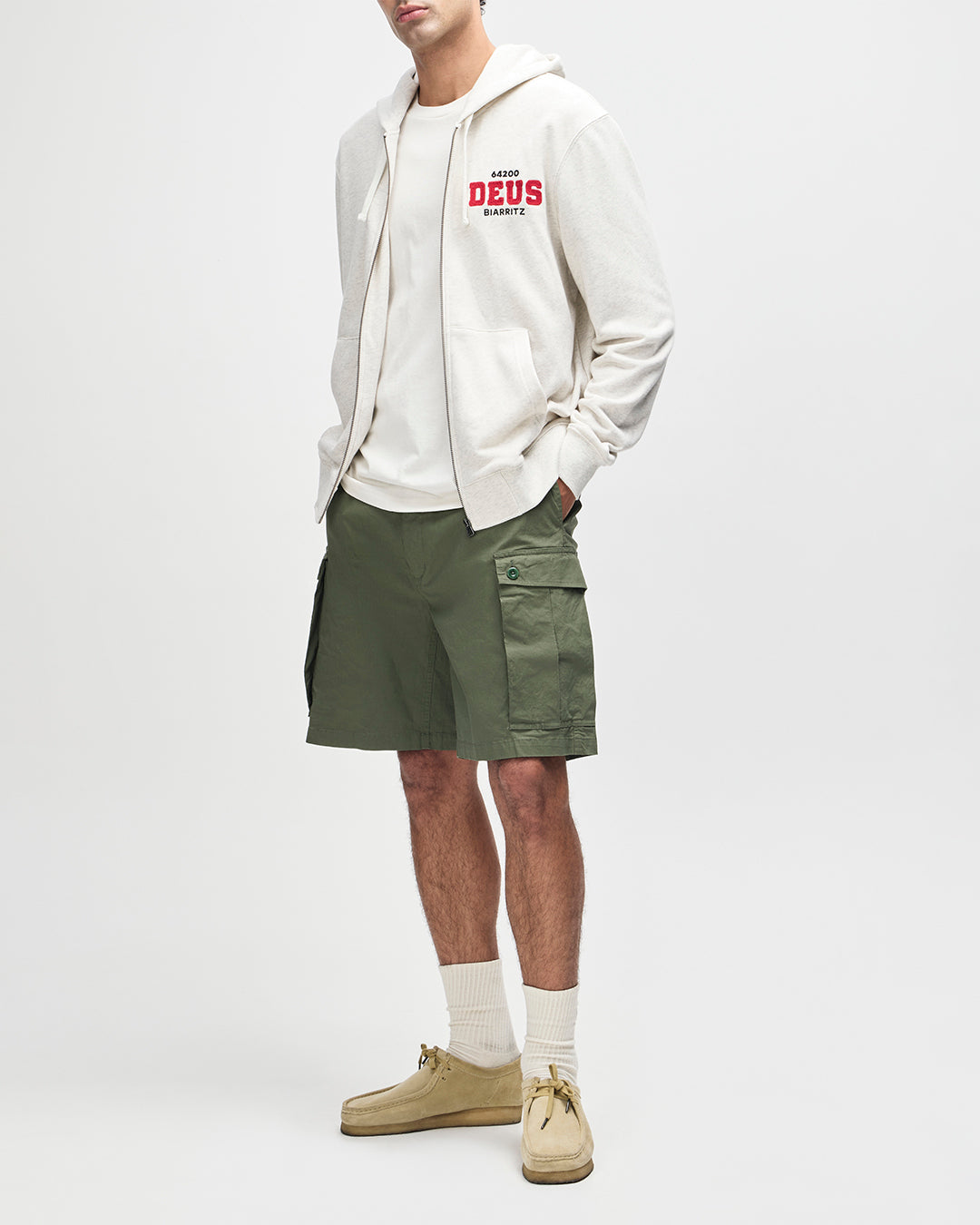 Sweaters | Deus Ex Machina | Buck Up Zip Hoodie - Lt Grey Marle
