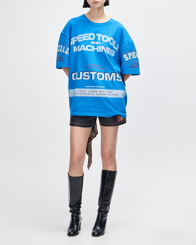 Flohmarkt Oversized Tee - Daphne Blue