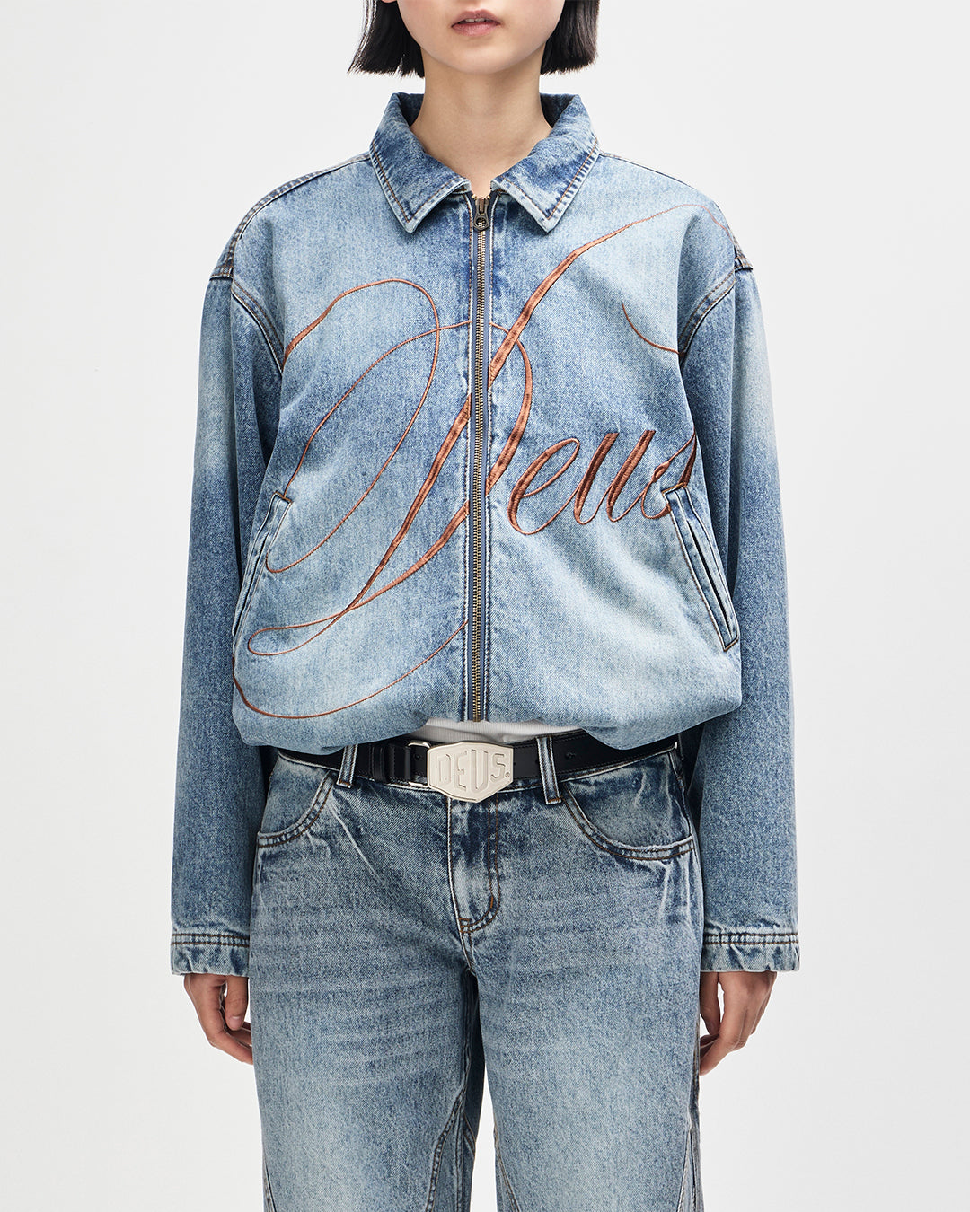 Jackets | Deus Ex Machina | Grand Raid Denim Bomber - Stonewash