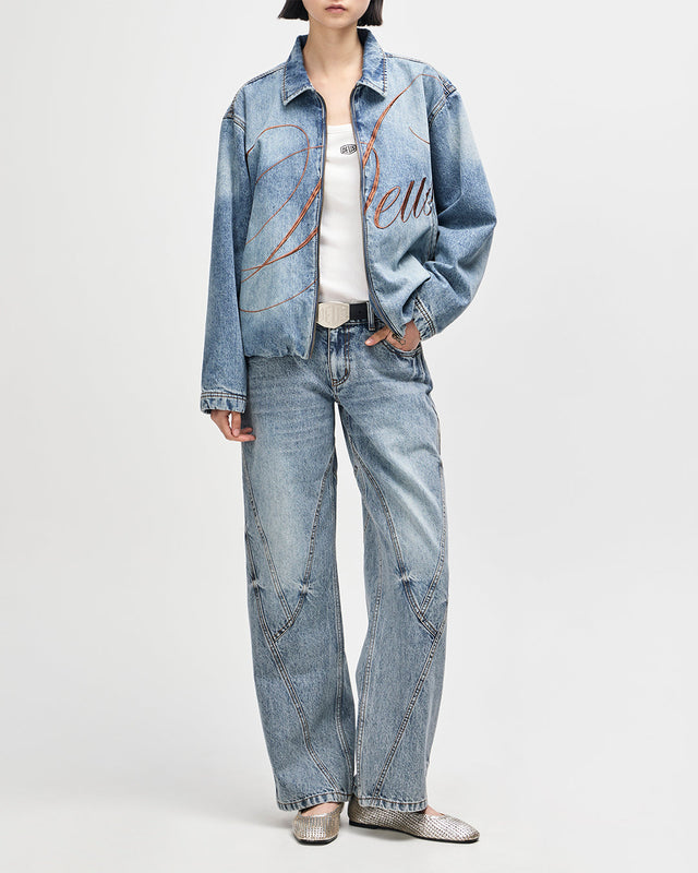 Grand Raid Denim Bomber - Stonewash Indigo