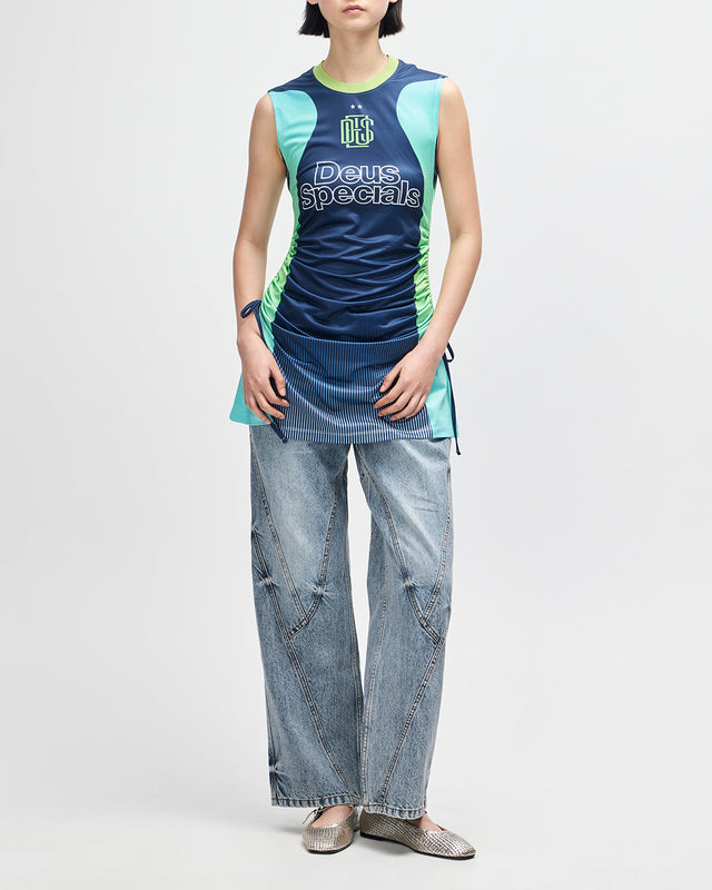 De Soleil Moto Dress - Lime Sunset