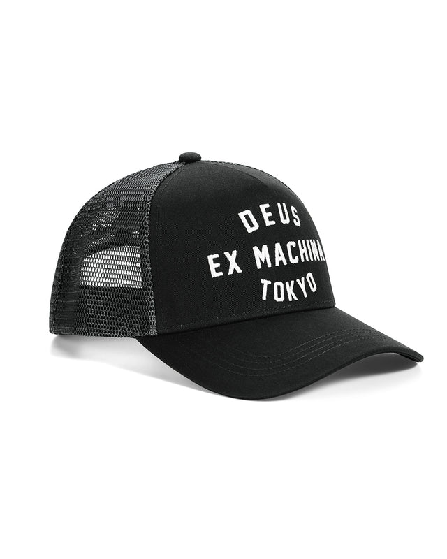 D263MHA114-Harajuku-Address-Trucker-Black