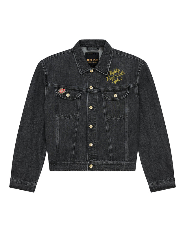 Unchained Trucker Jacket - Washed Black, view 3