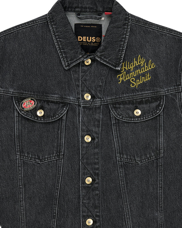 Unchained Trucker Jacket - Washed Black, view 7