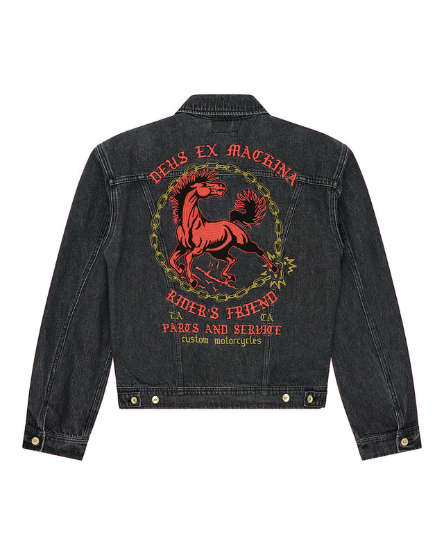 Unchained Trucker Jacket - Washed Black, view 4