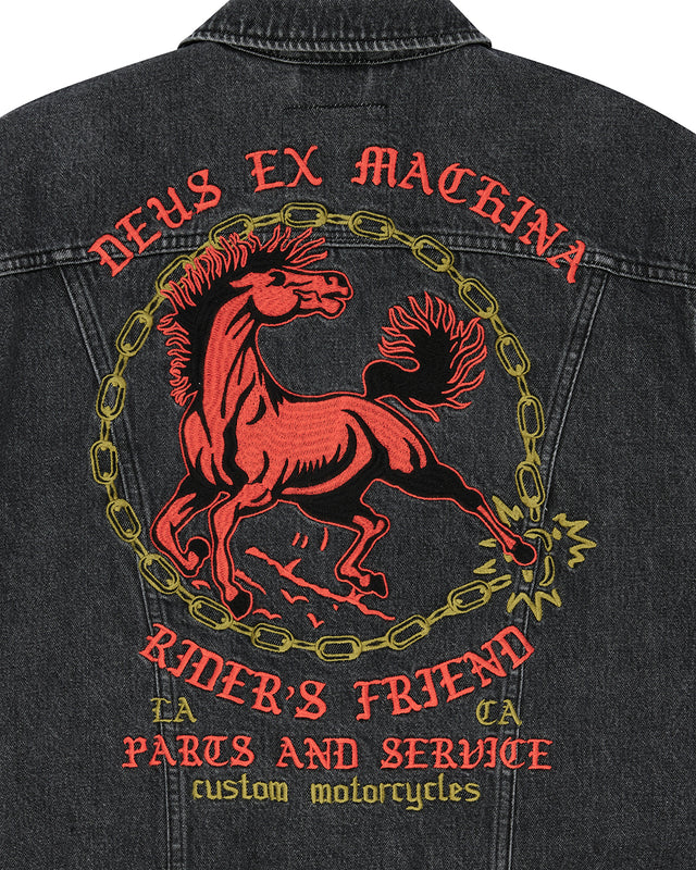 Unchained Trucker Jacket - Washed Black, view 8