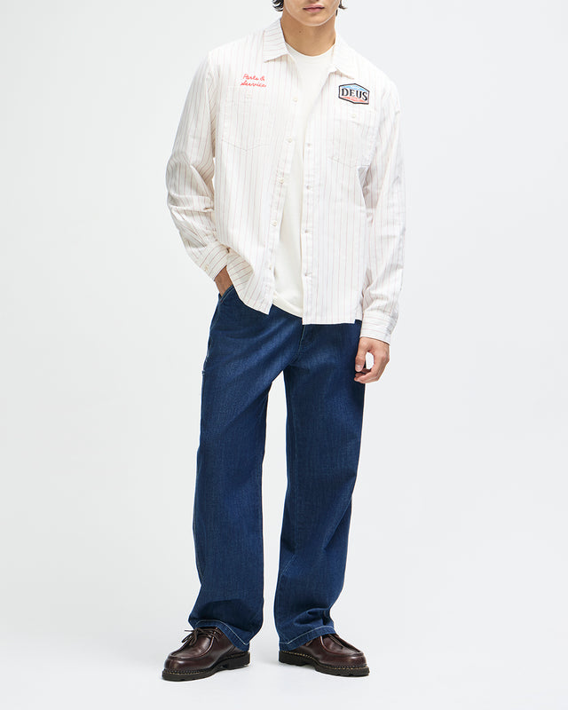 Forecourt Stripe Shirt - Vintage White