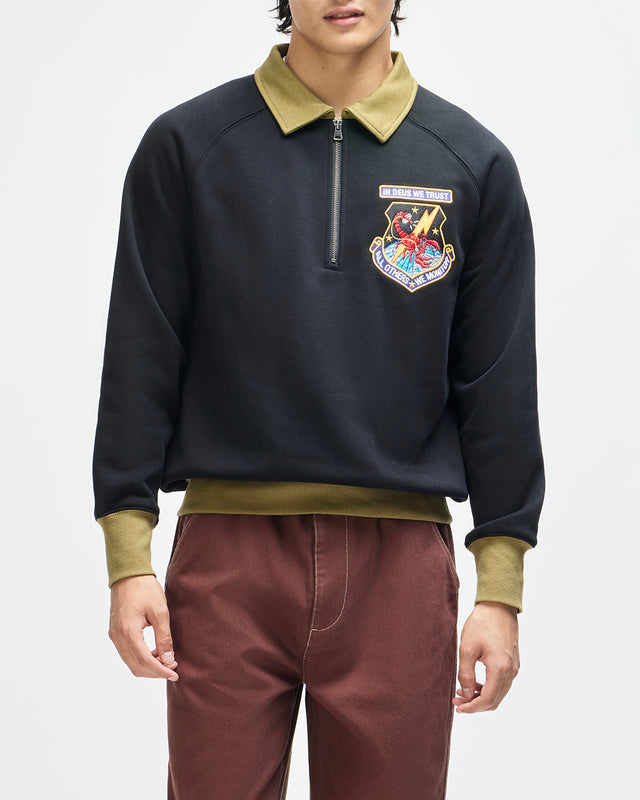 All Others Half Zip Sweat - Black, view 1