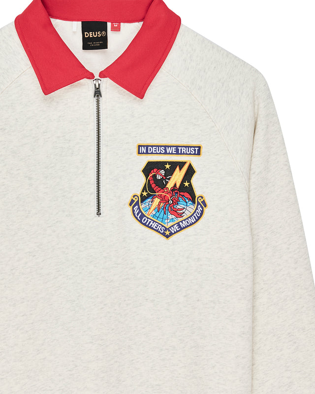 All Others Half Zip Sweat - Light Grey Marle, view 7