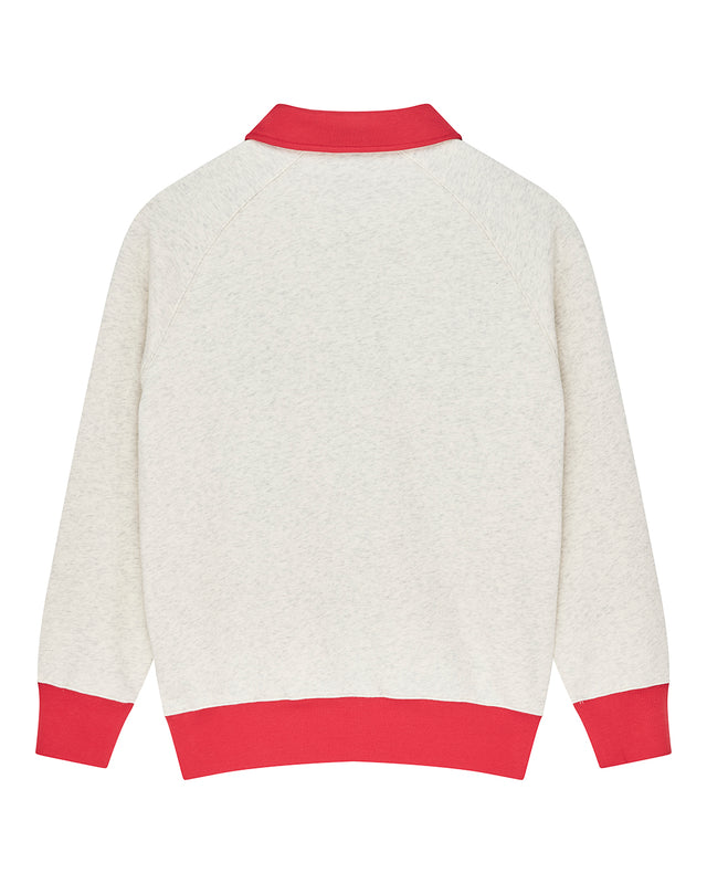 All Others Half Zip Sweat - Light Grey Marle, view 4