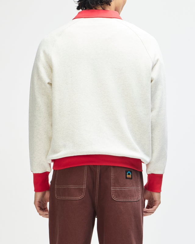 All Others Half Zip Sweat - Light Grey Marle, view 2