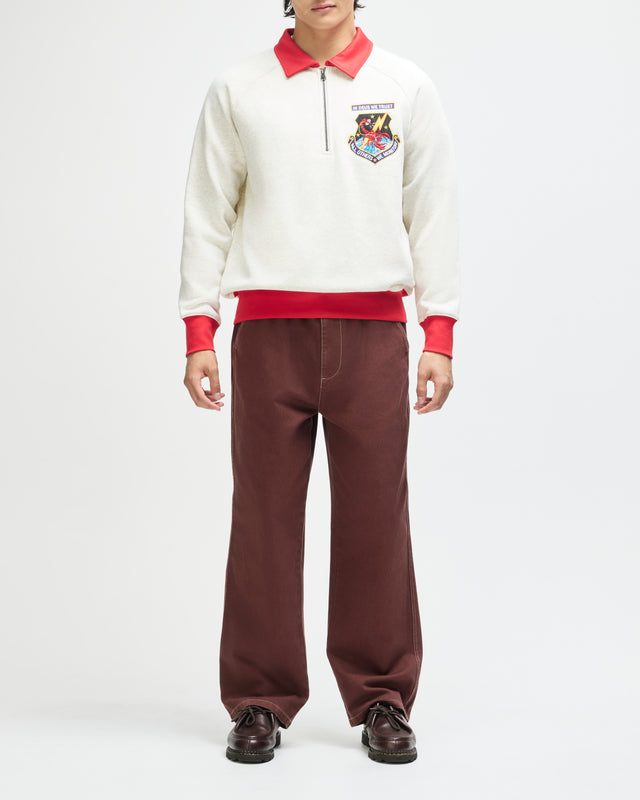 All Others Half Zip Sweat - Light Grey Marle, view 5