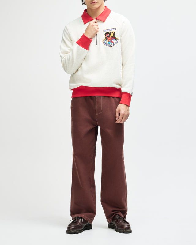 All Others Half Zip Sweat - Light Grey Marle, view 10