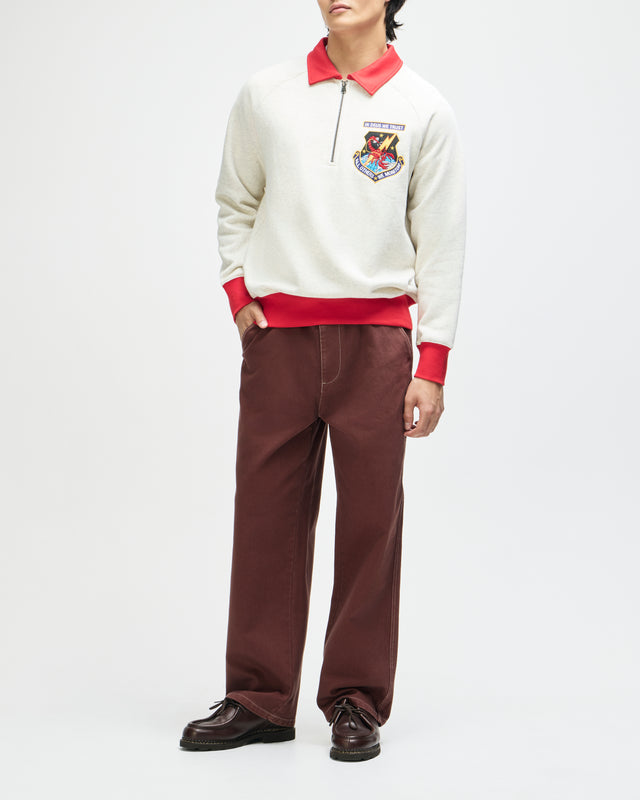 All Others Half Zip Sweat - Light Grey Marle, view 9