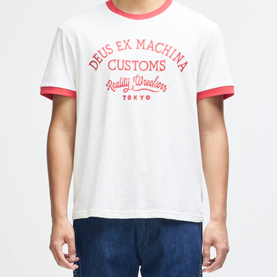 Marsden Ringer Tee - Vintage White, view 1|Model