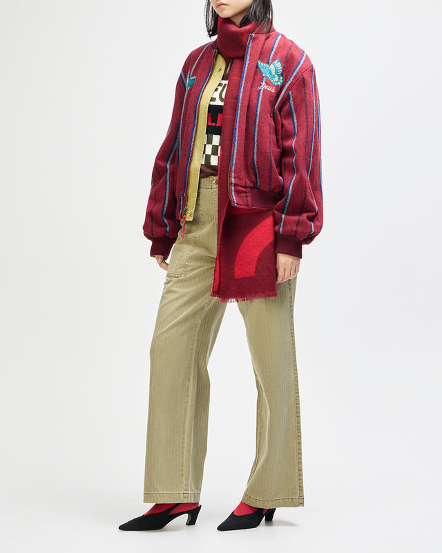 Pendula Reversible Jacket - Willow Green-Blanket Red, view 21