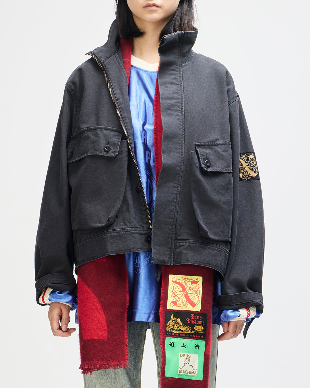 Common State Jacket - Overdyed Anthracite Grey, view 3|Model|Female