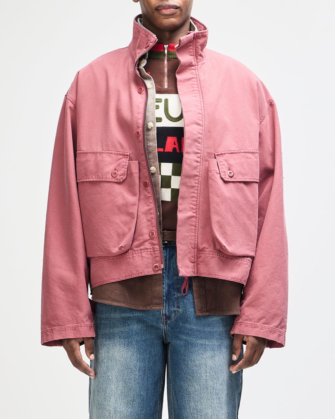 Common State Jacket - Overdyed Red, view 2|Model|Male