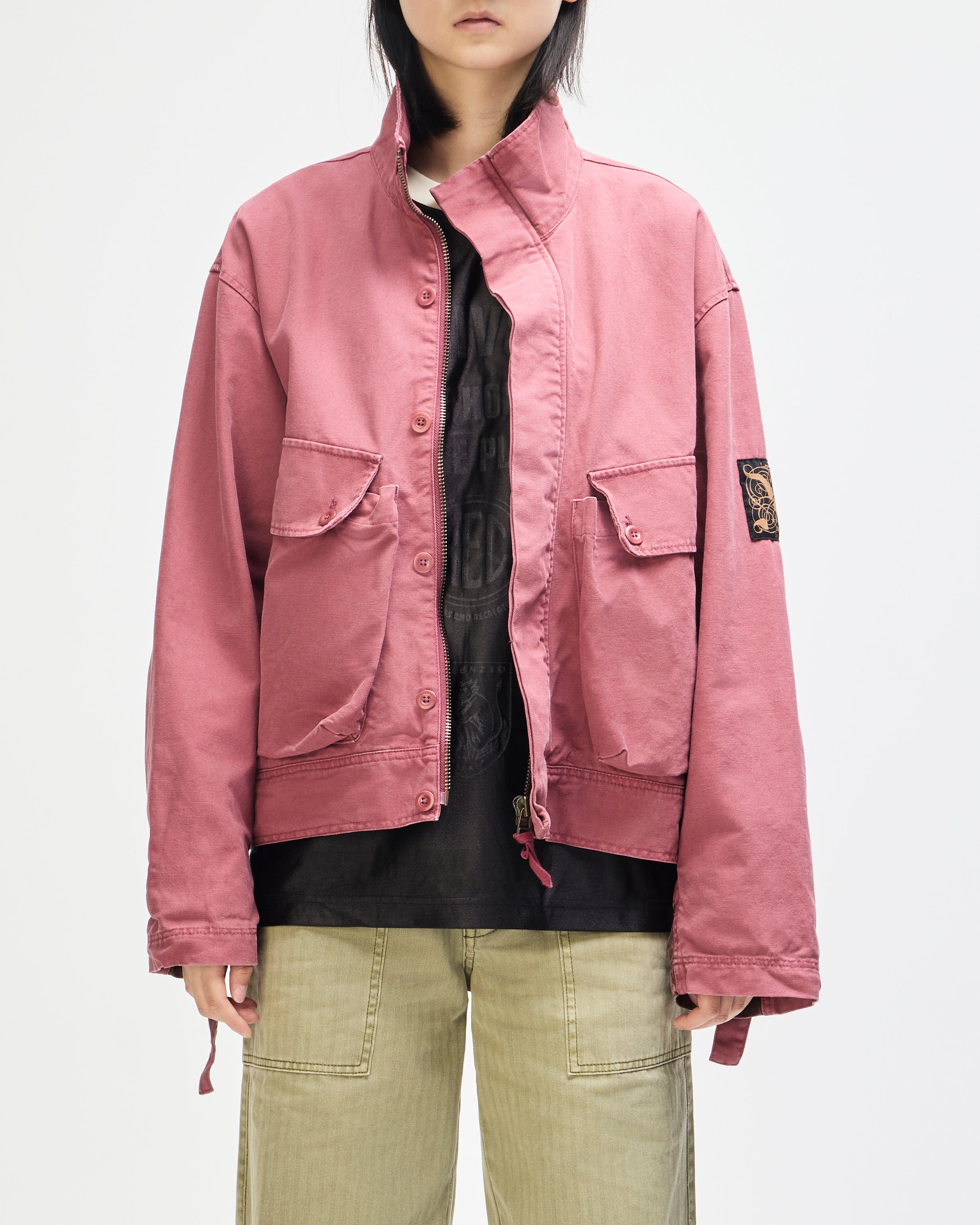 Common State Jacket - Overdyed Red, view 1|Model|Female