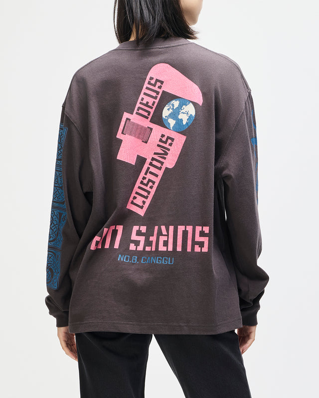 Swell Maps Os Ls Tee - Anthracite Grey, view 2