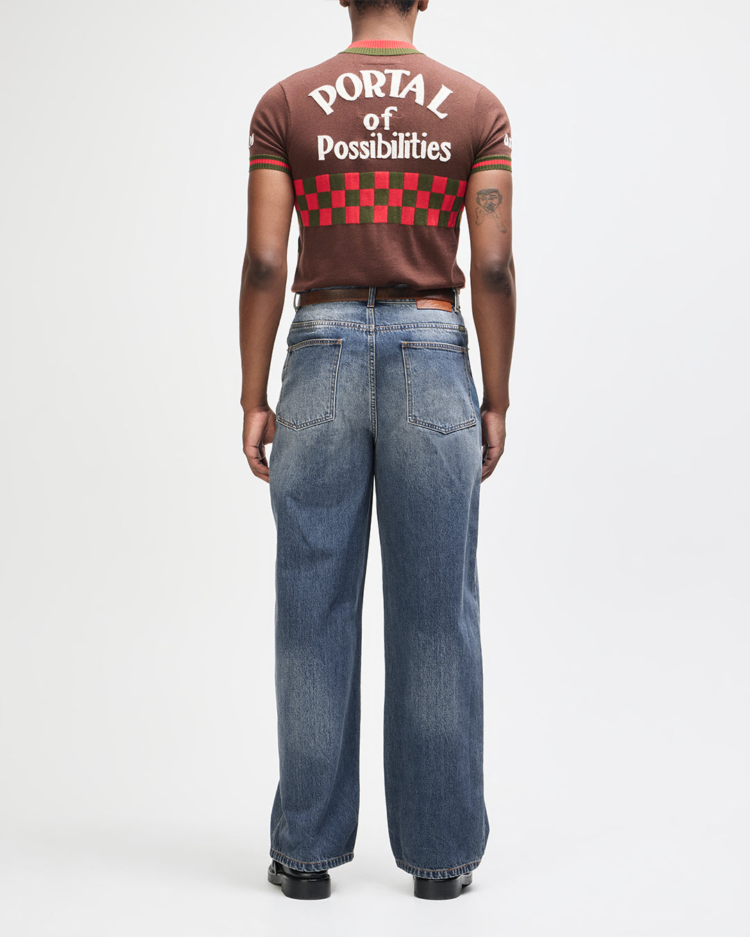 Drift Line Wide Jean - Mid Indigo, view 19|Model