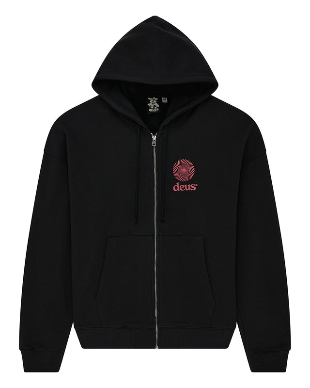 Strata Zip Hoodie - Black, view 3