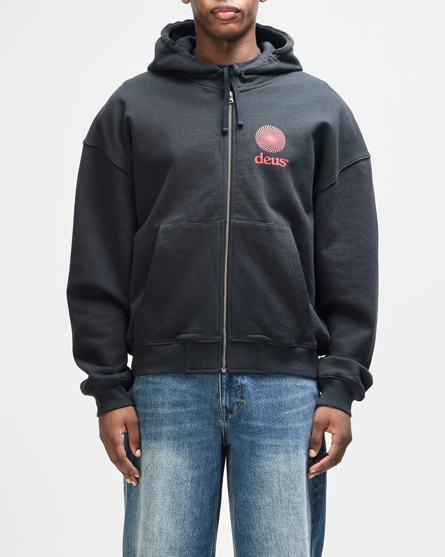 Strata Zip Hoodie - Black, view 1