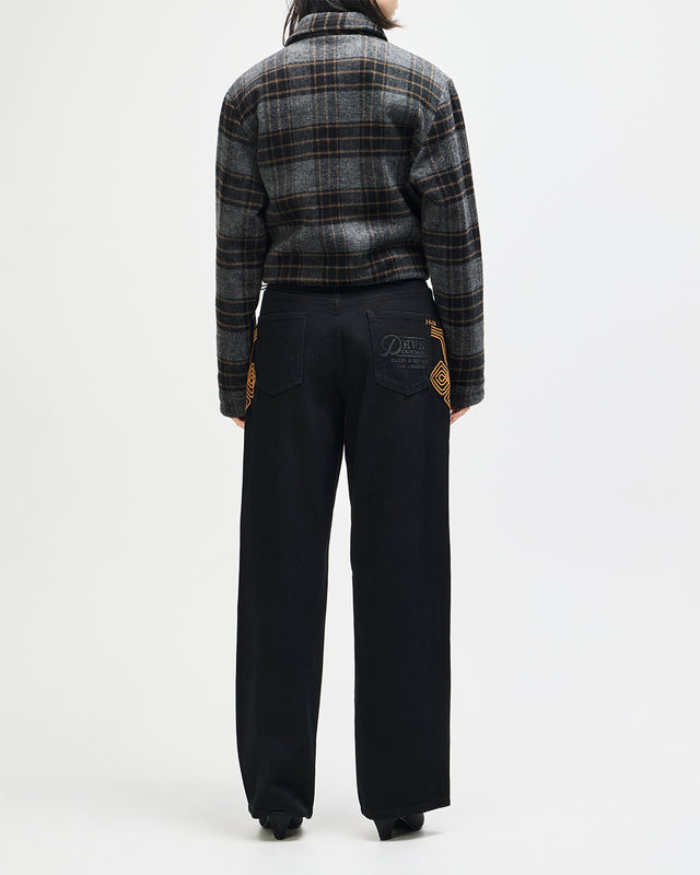 Lost World Wool Blend Bomber - Phantom Grey Check, view 16