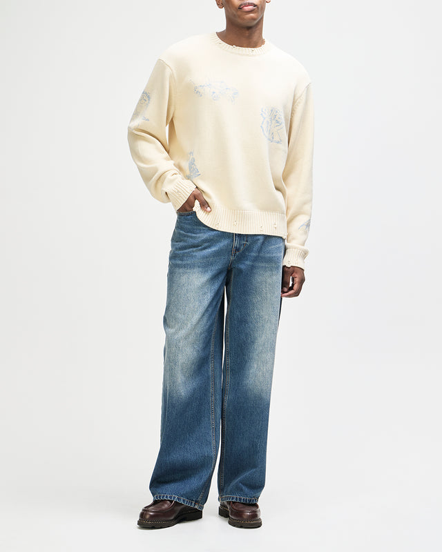 Everywhere Knit - Cream-Chambray, view 8