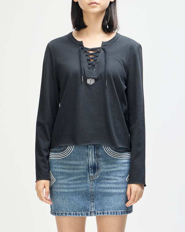 Stoppa Lace-Up Top - Black, view 1