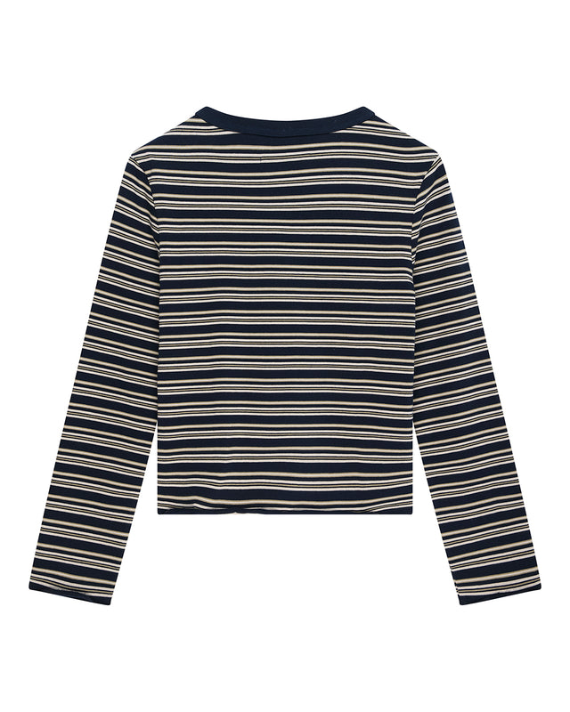 Stoppa Lace-Up Top - Navy Stripe, view 4