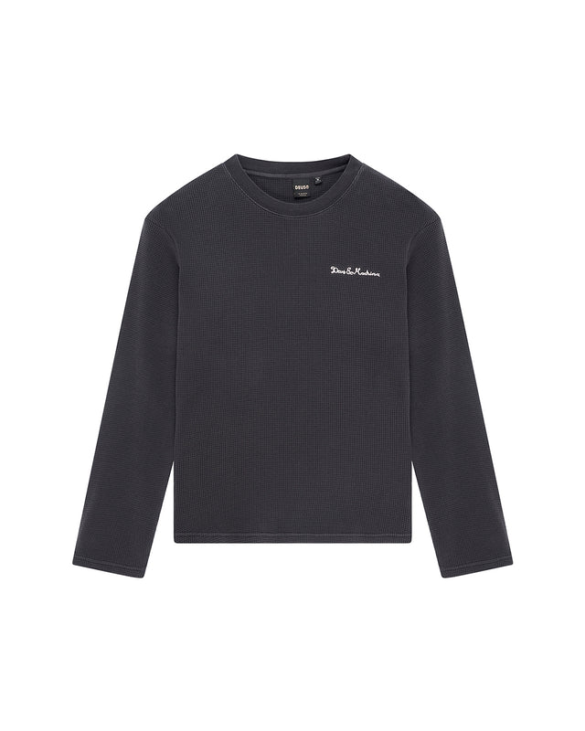 Washed Waffle LS Top - Anthracite Grey, view 3
